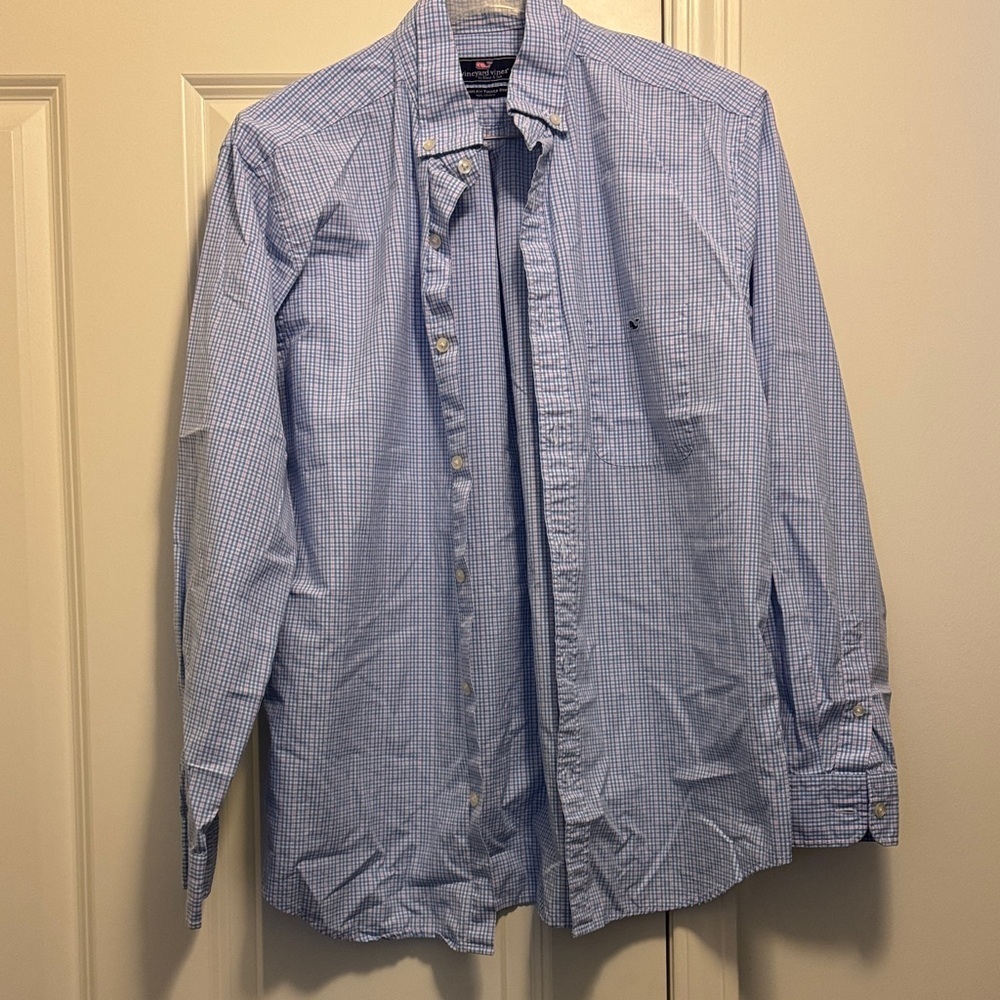 Vineyard Vines Blue Gingham Casual Shirt